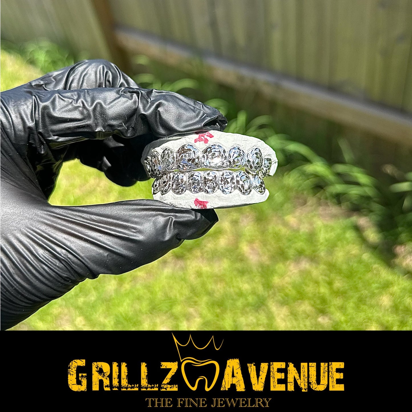 Custom Grillz Rose Cuts and Diamond Dust Sterling 925 Silver