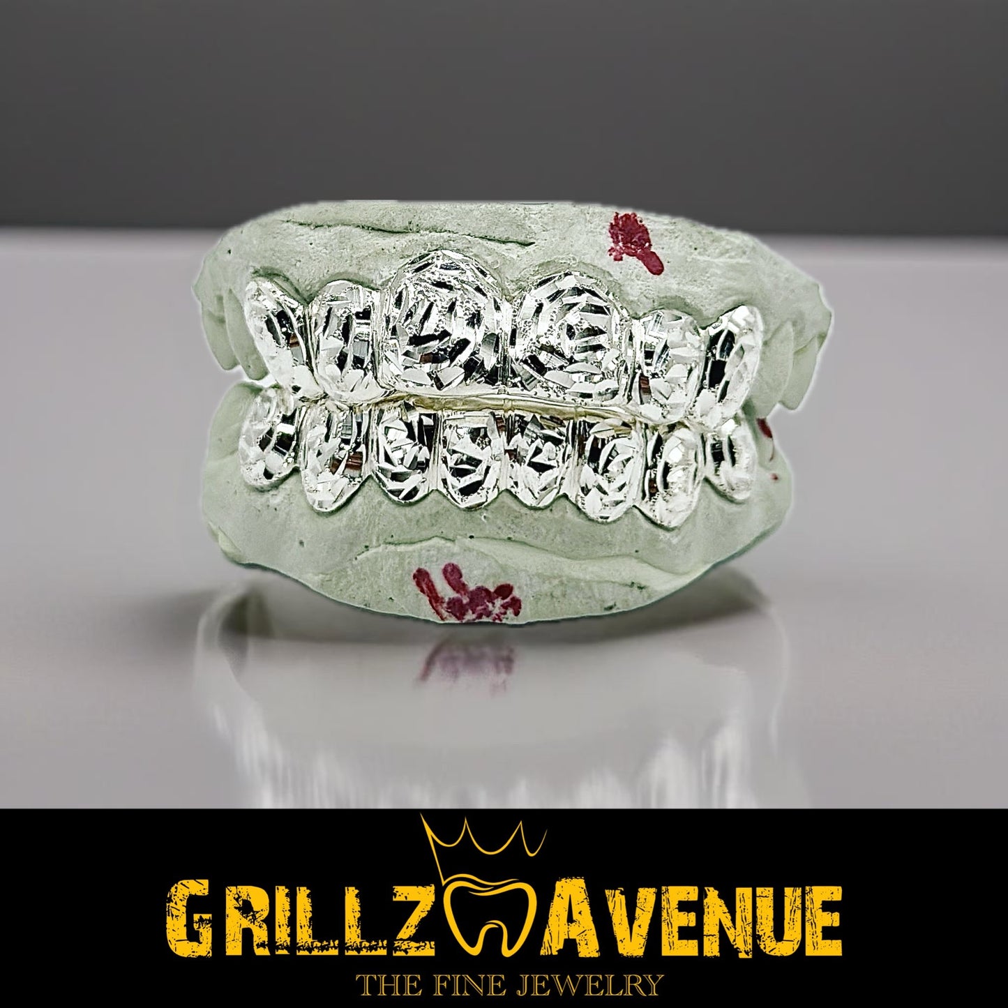 Custom Grillz Rose Cuts and Diamond Dust Sterling 925 Silver