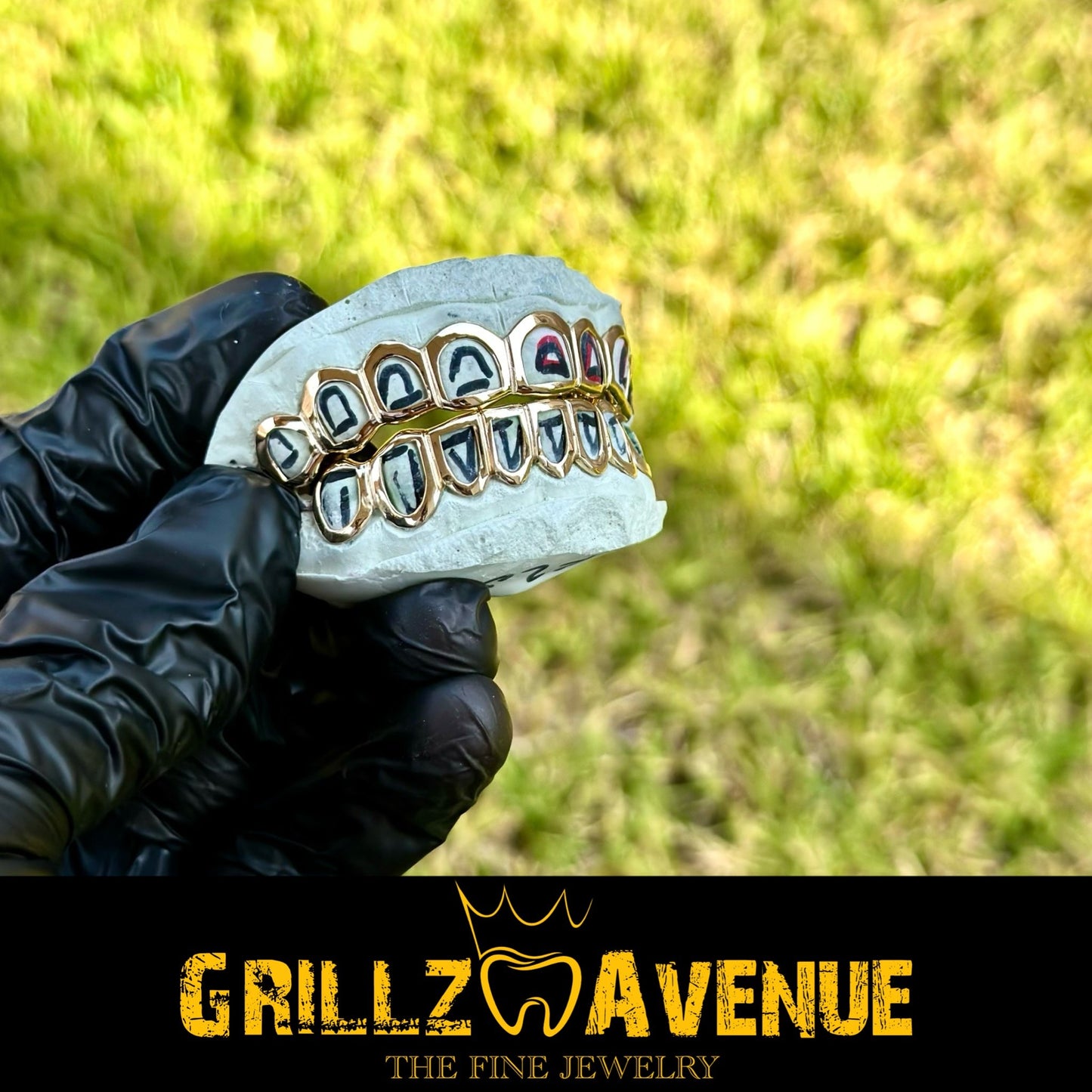 Custom Grillz Open Face Style 10k Yellow Gold