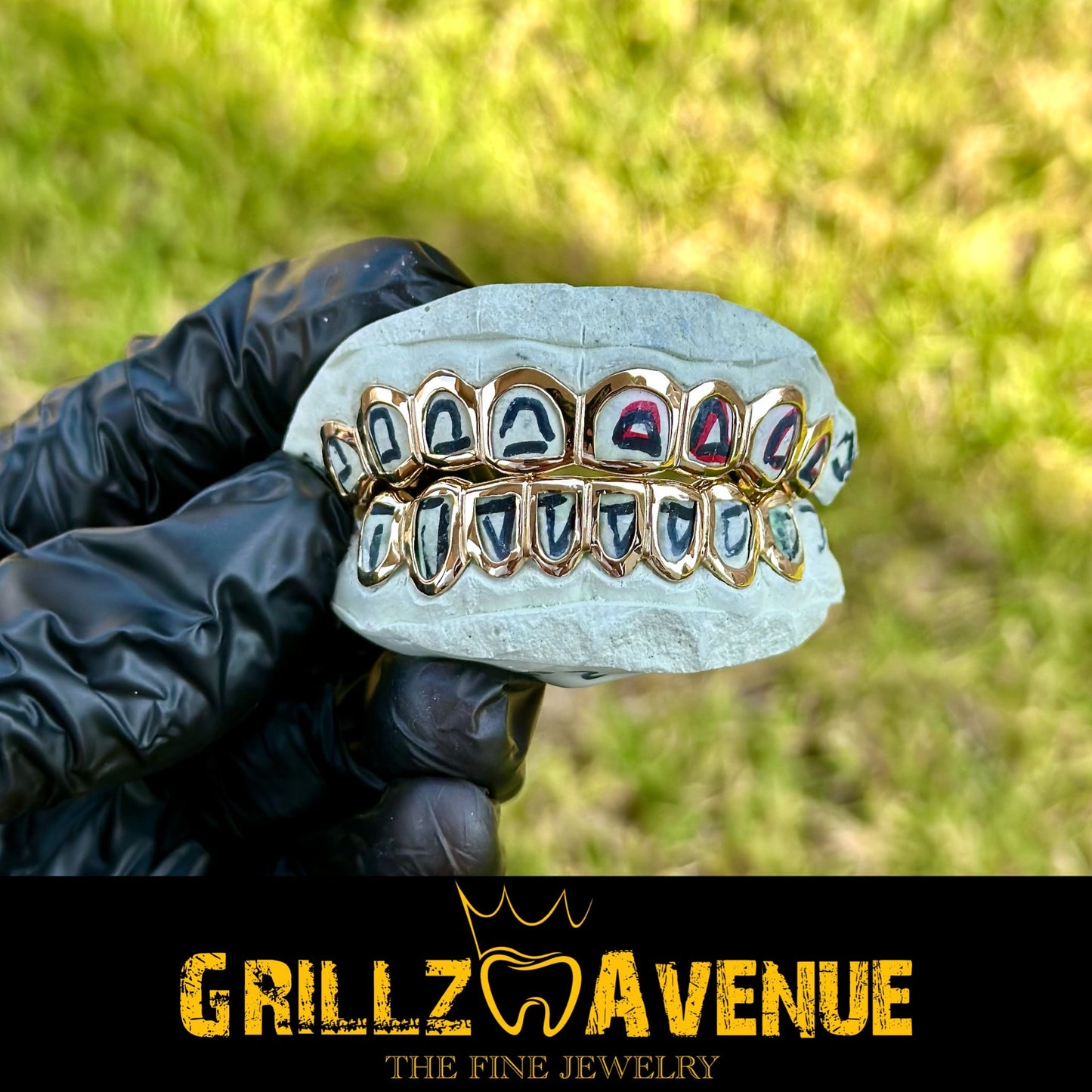 Custom Grillz Open Face Style 10k Yellow Gold