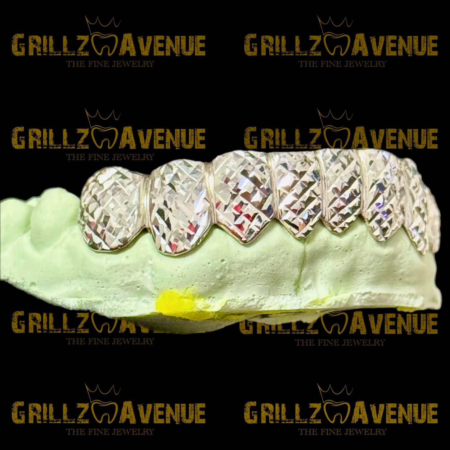 Custom Grillz Diamond Cuts Sterling Silver 925