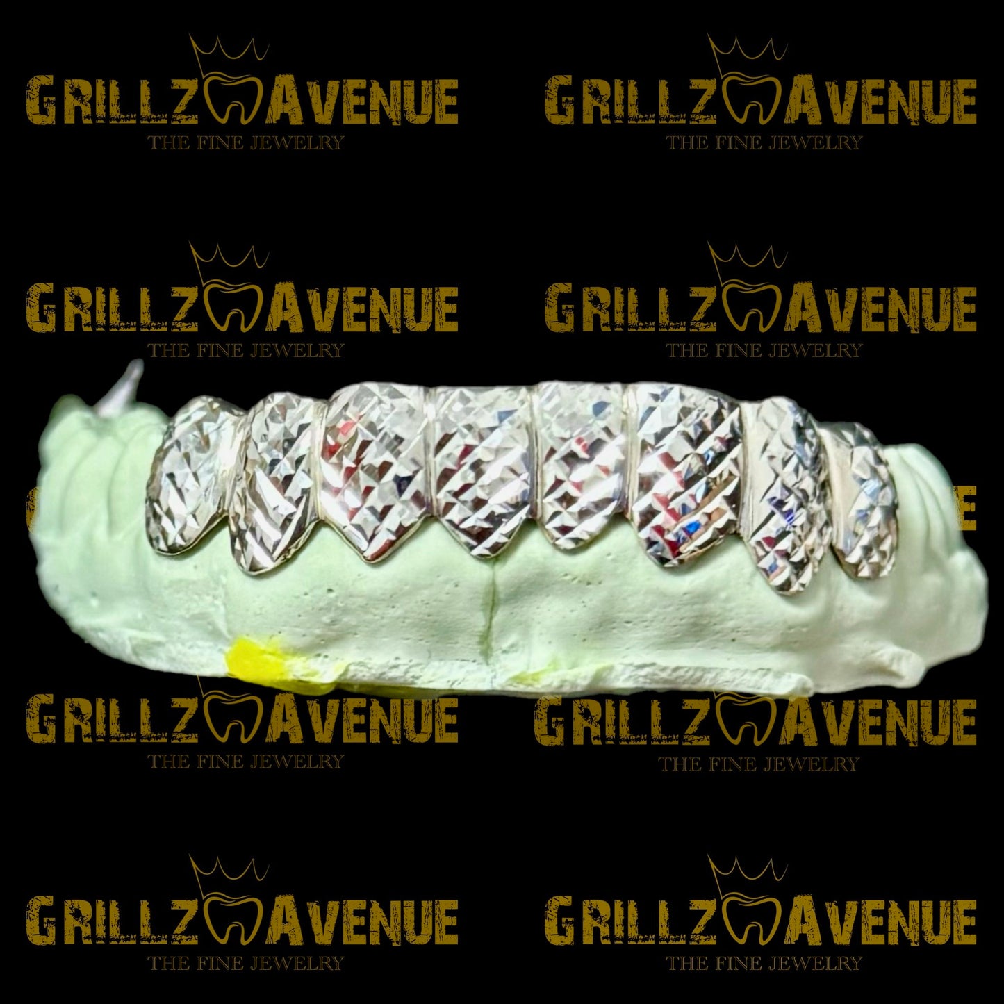 Custom Grillz Diamond Cuts Sterling Silver 925