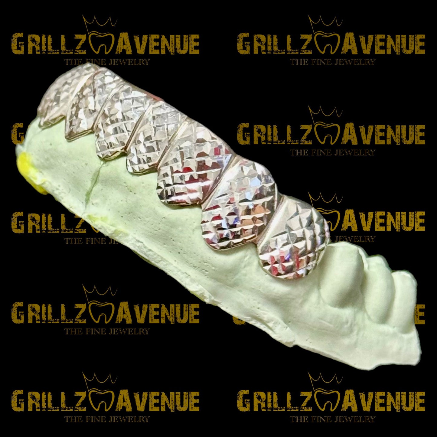 Custom Grillz Diamond Cuts Sterling Silver 925